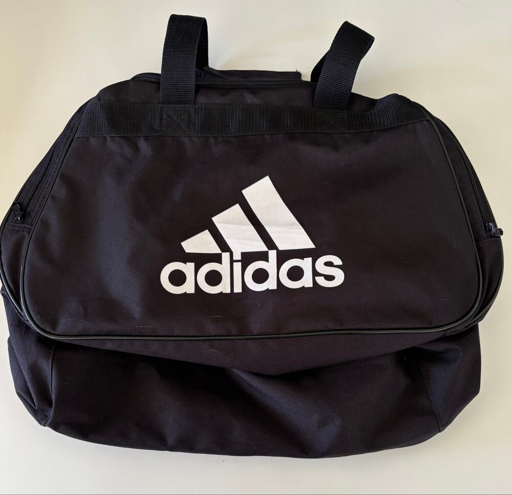 Adidas Black Duffel Gym Bag Travel Sports Bag Shoe Compartment Cross Body Strap